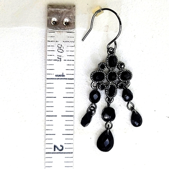 Black Onyx Chandelier Drop Earrings - Picture 5 of 6